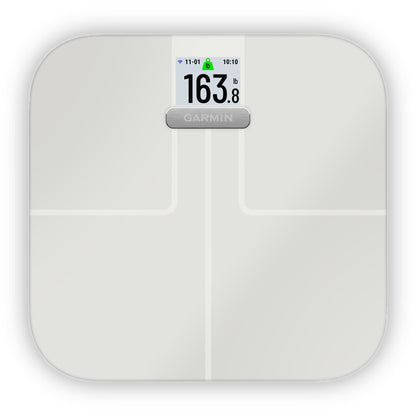 Garmin Index S2, Smart Scale with Wireless Connectivity, Measure Body Fat, Muscle, Bone Mass, Body Water% and More, White