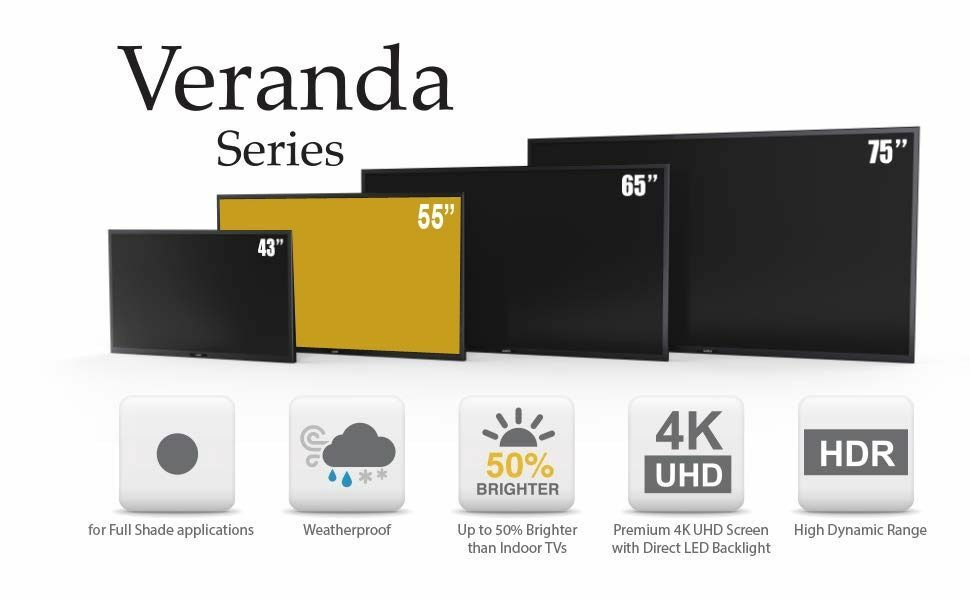 SunBriteTV Veranda Series 3 65-in 4K UHD HDR 60Hz Outdoor Smart LED TV - Full Shade