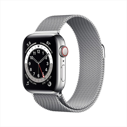Apple Watch Series 6 GPS + Cellular 40mm Silver Stainless Steel w Silver Milanese Loop