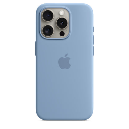Apple iPhone 15 Pro Silicone Case with MagSafe - Winter Blue - MT1L3ZM/A