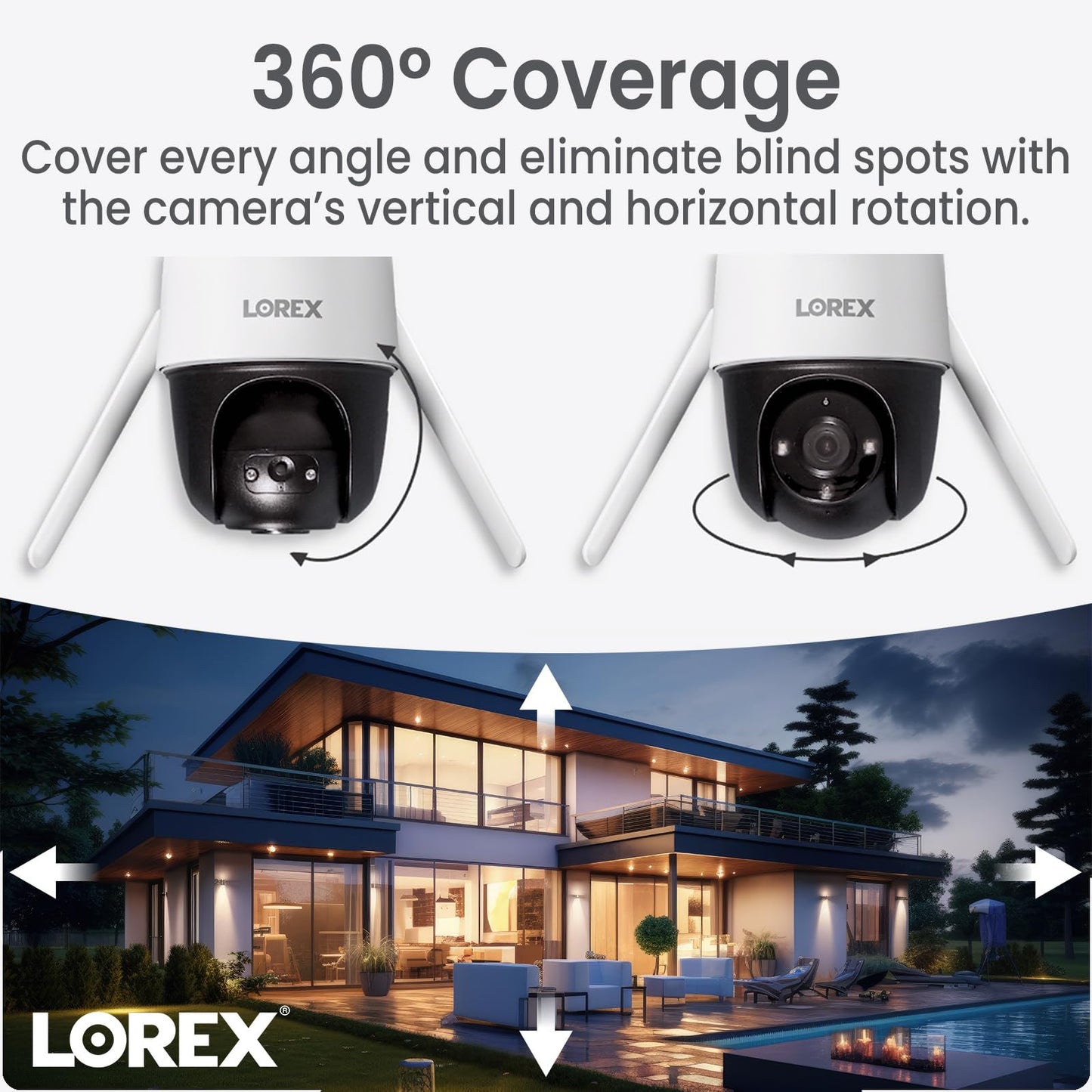 Lorex 2K Pan-Tilt Outdoor Wi-Fi Security Camera (32GB)