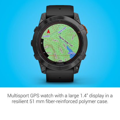 Garmin fēnix 7X Pro Solar, Multisport GPS Smartwatch, Built-in Flashlight, Solar Charging Capability, Black