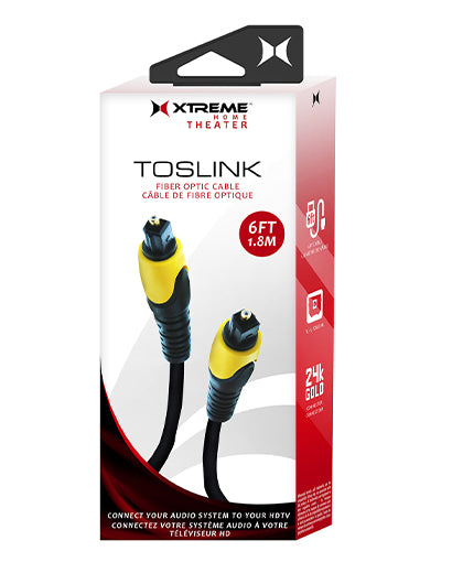 Xtreme Fiber Optic Toslink Cable, 6ft