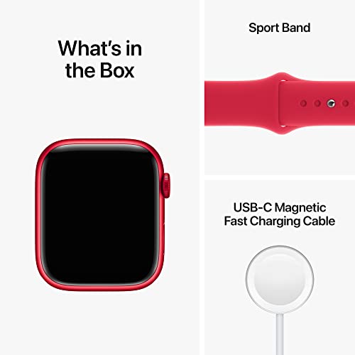 (Open Box) Apple Watch Series 8 GPS 45mm (PRODUCT)RED Aluminum Case w (PRODUCT)RED Sport Band - M/L (2022)