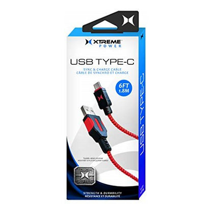 Xtreme Cables USB-C Tough Cable 6ft - Black & Red