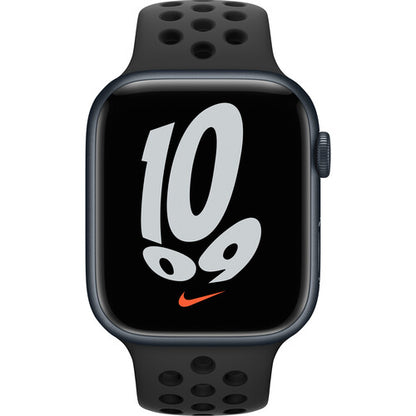 Apple Watch Nike Series 7 GPS + Cellular, 45mm Midnight Aluminum Case with Anthracite/Black Nike Sport Band