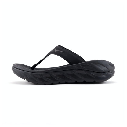 (Open Box) Hoka Ora Recovery Women's Flip Sandal -- Black / Dark Gull Gray - Size 8