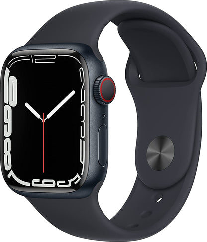 Apple Watch Series 7 GPS + Cellular, 41mm Midnight Aluminum Case with Midnight Sport Band