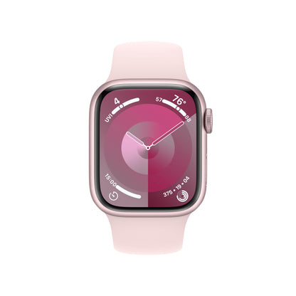 Apple Watch Series 9 GPS + Cellular 41mm Pink Aluminum Case with Light Pink Sport Band - S/M (2023)