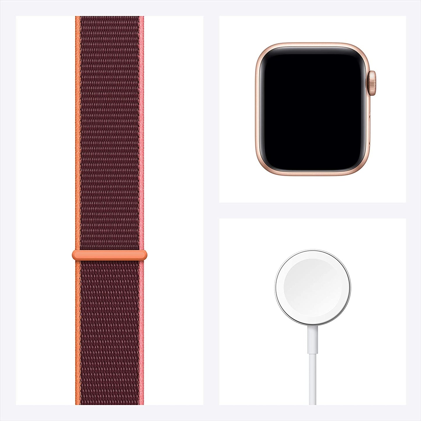 Apple Watch SE GPS + Cellular 44mm Gold Aluminum w Plum Sport Loop