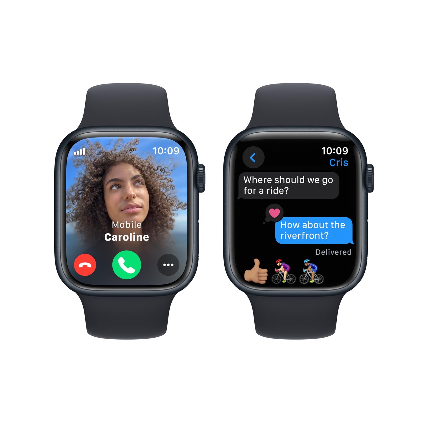 Apple Watch Series 9 GPS + Cellular 45mm Midnight Aluminum Case with Midnight Sport Band - M/L (2023)