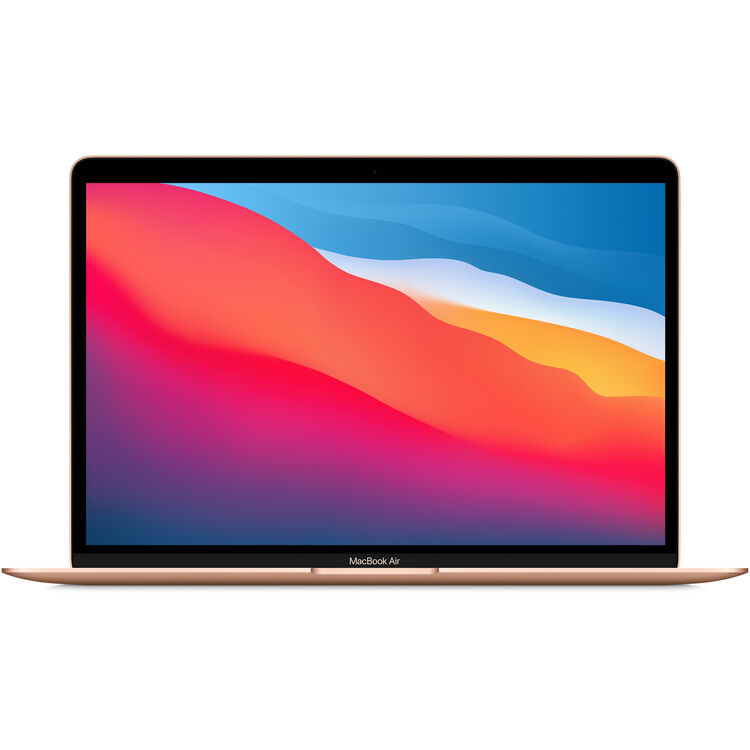 Apple 13-in MacBookAir w RetinaDisplay:M1,8GBRAM, 256GB SSD-Gold-2020 - Front View