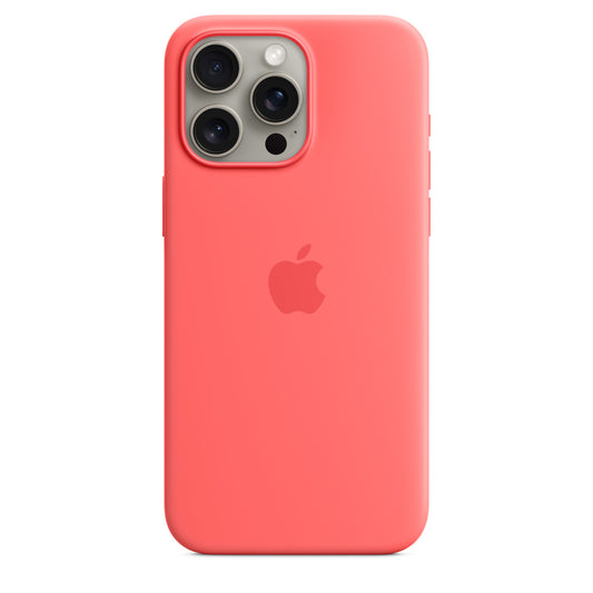 Apple iPhone 15 Pro Max Silicone Case with MagSafe - Guava - MT1V3ZM/A