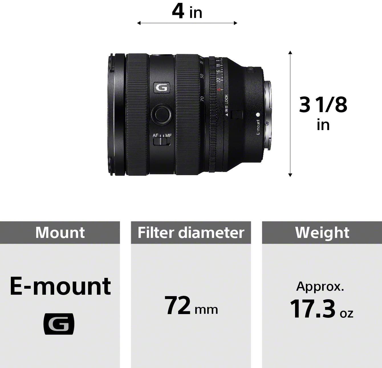 Sony SEL2070G FE 20-70mm f/4 G Lens (Sony E Mount)