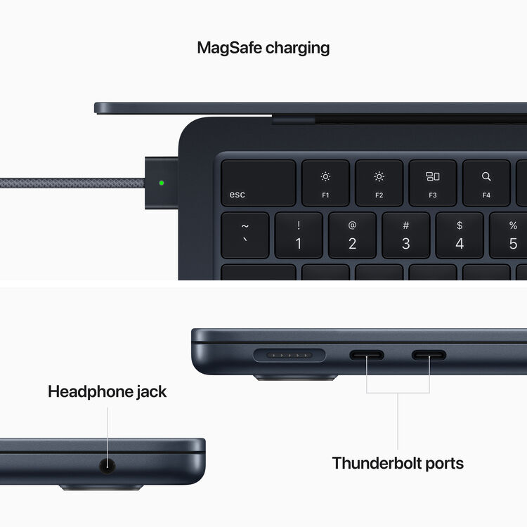 (Open Box) Apple 13.6-in MacBook Air - M2 8-core CPU 8-core GPU chip - 256GB - Midnight - MLY33LL/A (Summer 2022)