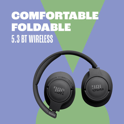 JBL T720 Over Ear Wireless Bluetooth Headphones - Black