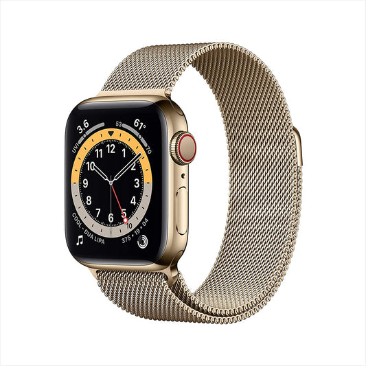 Apple Watch Series 6 GPS + Cellular 40mm Gold Stainless Steel w Gold Milanese Loop