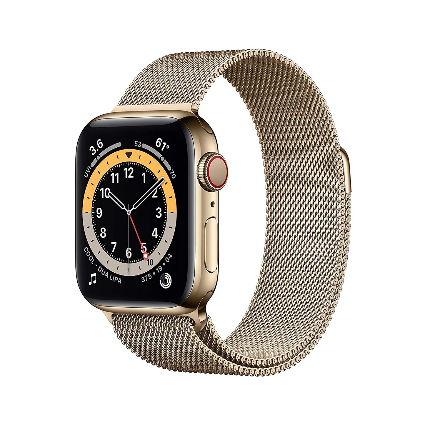 (Open Box) Apple Watch Series 6 GPS + Cellular 40mm Gold Stainless Steel w Gold Milanese Loop