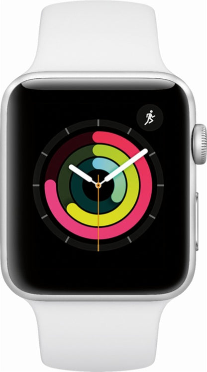 (Open Box) Apple Watch Series 3 GPS 42mm Silver Aluminum, White Sport Band