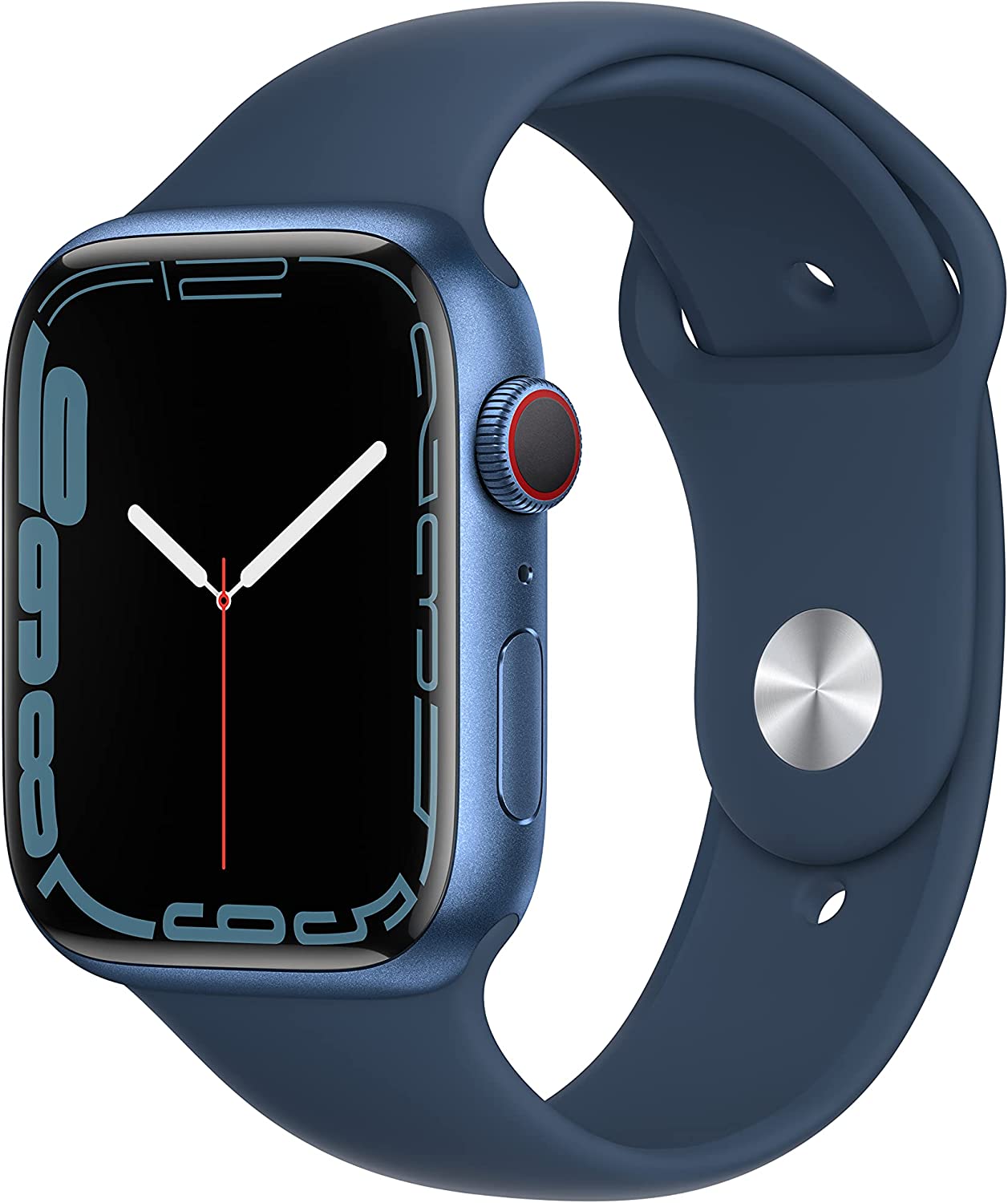 Apple Watch Series 7 GPS + Cellular, 45mm Blue Aluminum Case with Abyss Blue Sport Band