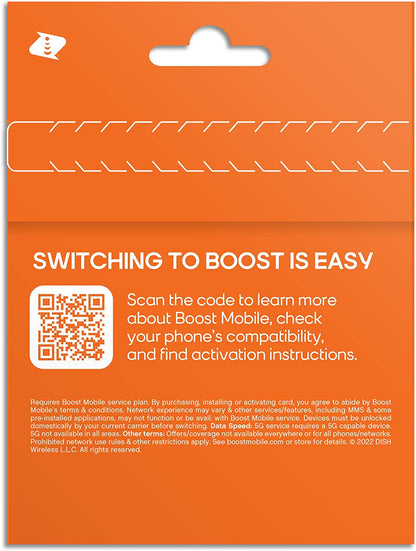 Boost Mobile Preloaded SIM Card - 1month/15gb - Bring Your Own Phone