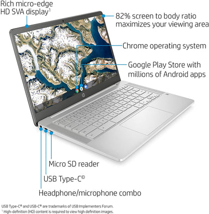 HP Chromebook N4000 14-in 4GB 32GB - White - 14ana0020nr