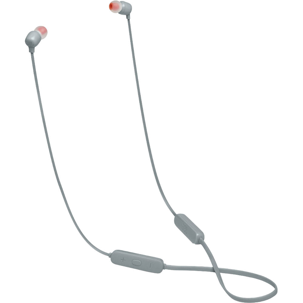 JBL Tune 115BT In-Ear Wireless Headphone with 3-Button Mic/Remote, Flat Cable, Grey
