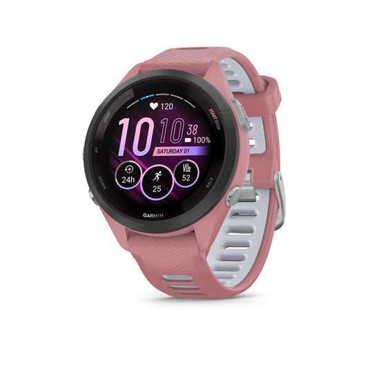 Garmin Forerunner 265S Running Smartwatch, Light Pink and Powder Gray