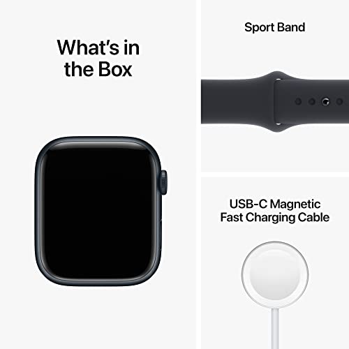 Apple Watch Series 8 GPS + Cellular 45mm Midnight Aluminum Case w Midnight Sport Band - S/M (2022)