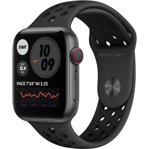 Apple Watch Nike Series 6 GPS + Cellular, 44mm Space Gray Aluminum with Anthracite/Black Nike Sport Band