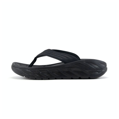Hoka Ora Recovery Men's Flip Sandal -- Black / Dark Gull Gray - Size 12