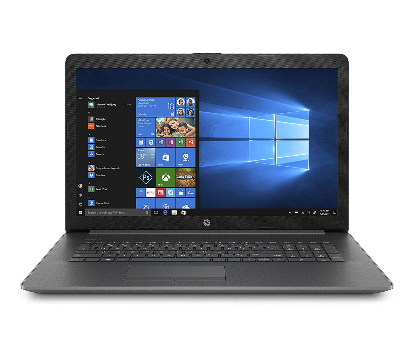 HP 17-inch Laptop, AMD A9-9425, 4GB RAM, 1TB Hard Drive,  17-ca0020nr - Gray