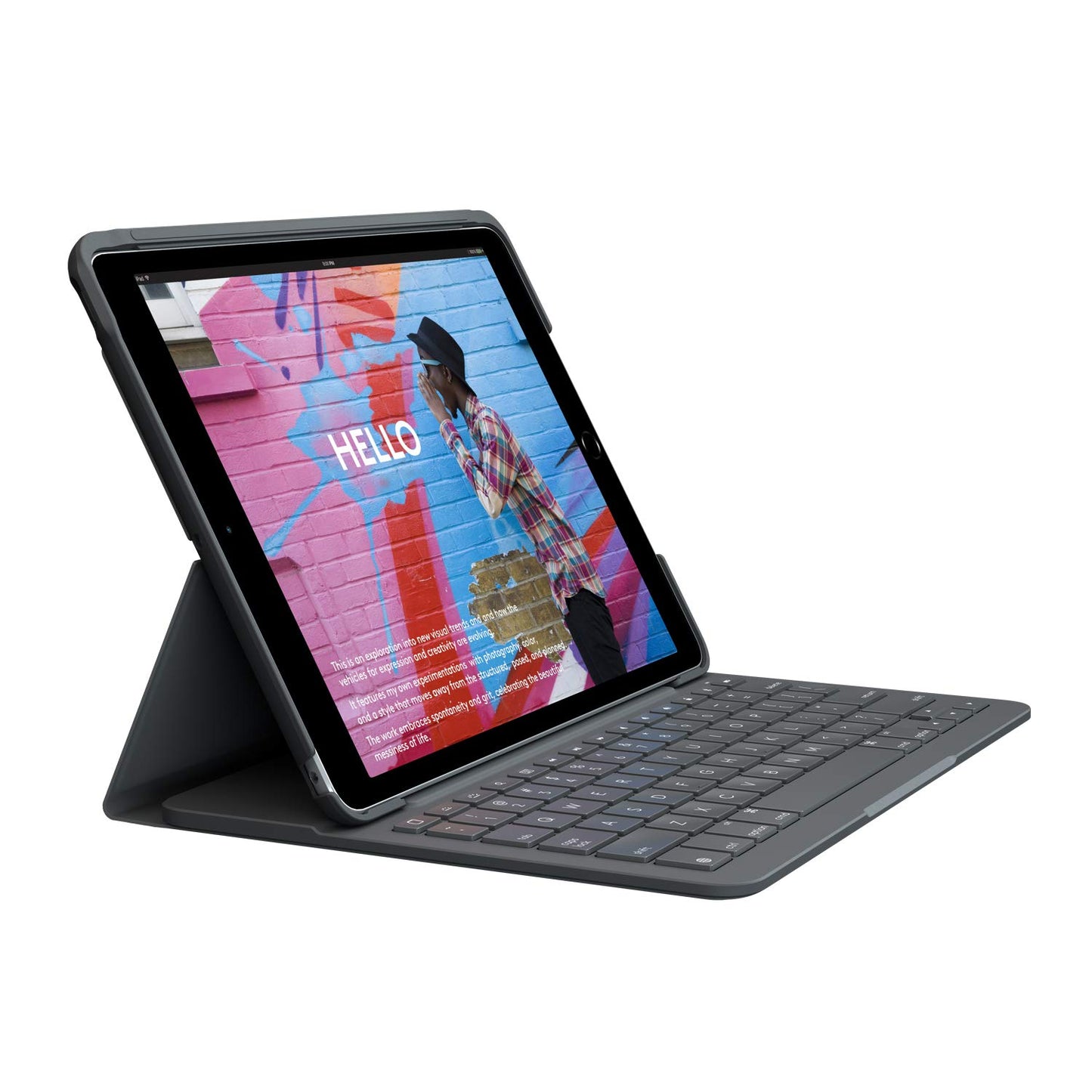 Logitech Slim Rugged Folio Keyboard Case for Apple iPad 7th, 8th, 9th Gen