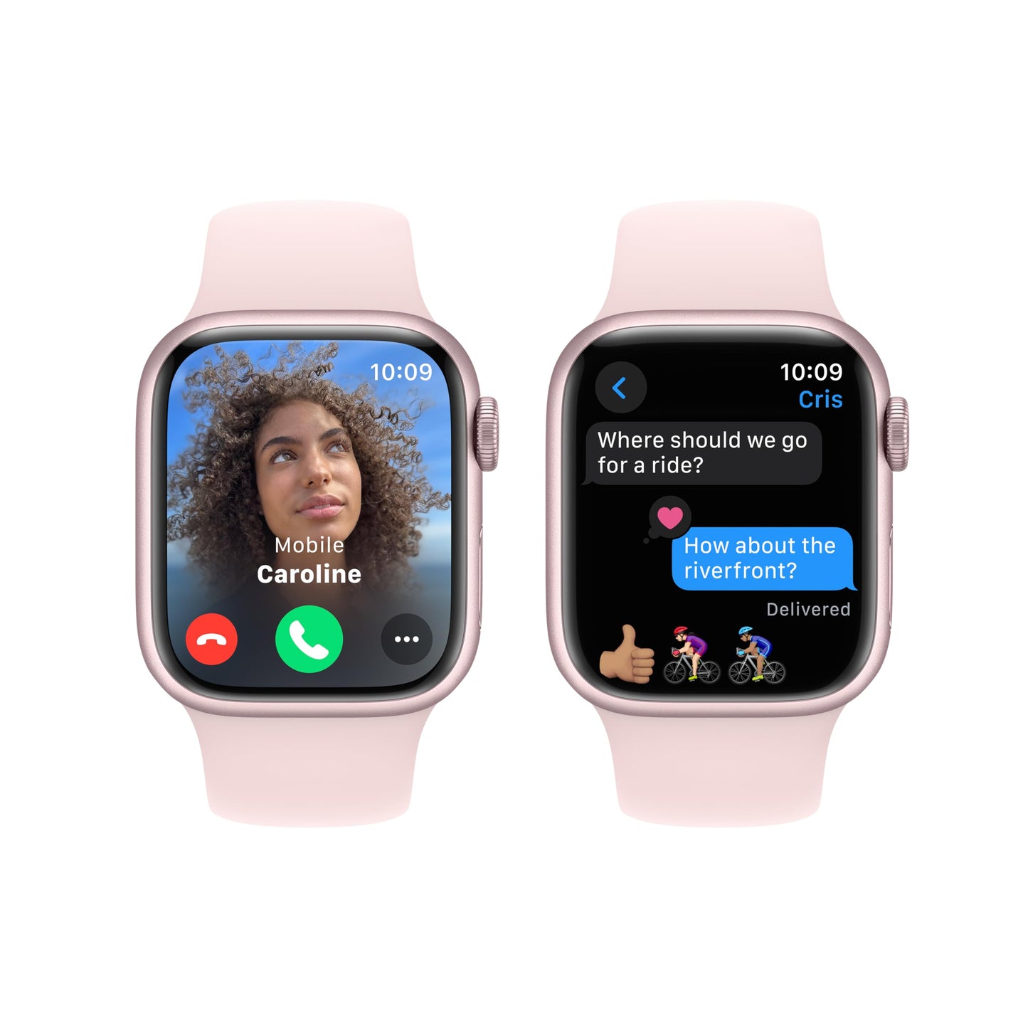 Apple Watch Series 9 GPS 41mm Pink Aluminum Case with Light Pink Sport Band - S/M (2023)