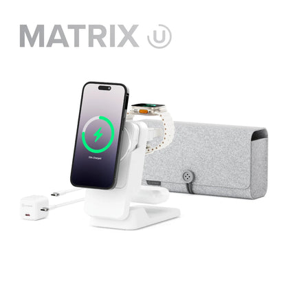 Alogic Matrix ULTIMATE 3-in-1 Wireless Charger with 5,000mAh MagSafe Power Bank