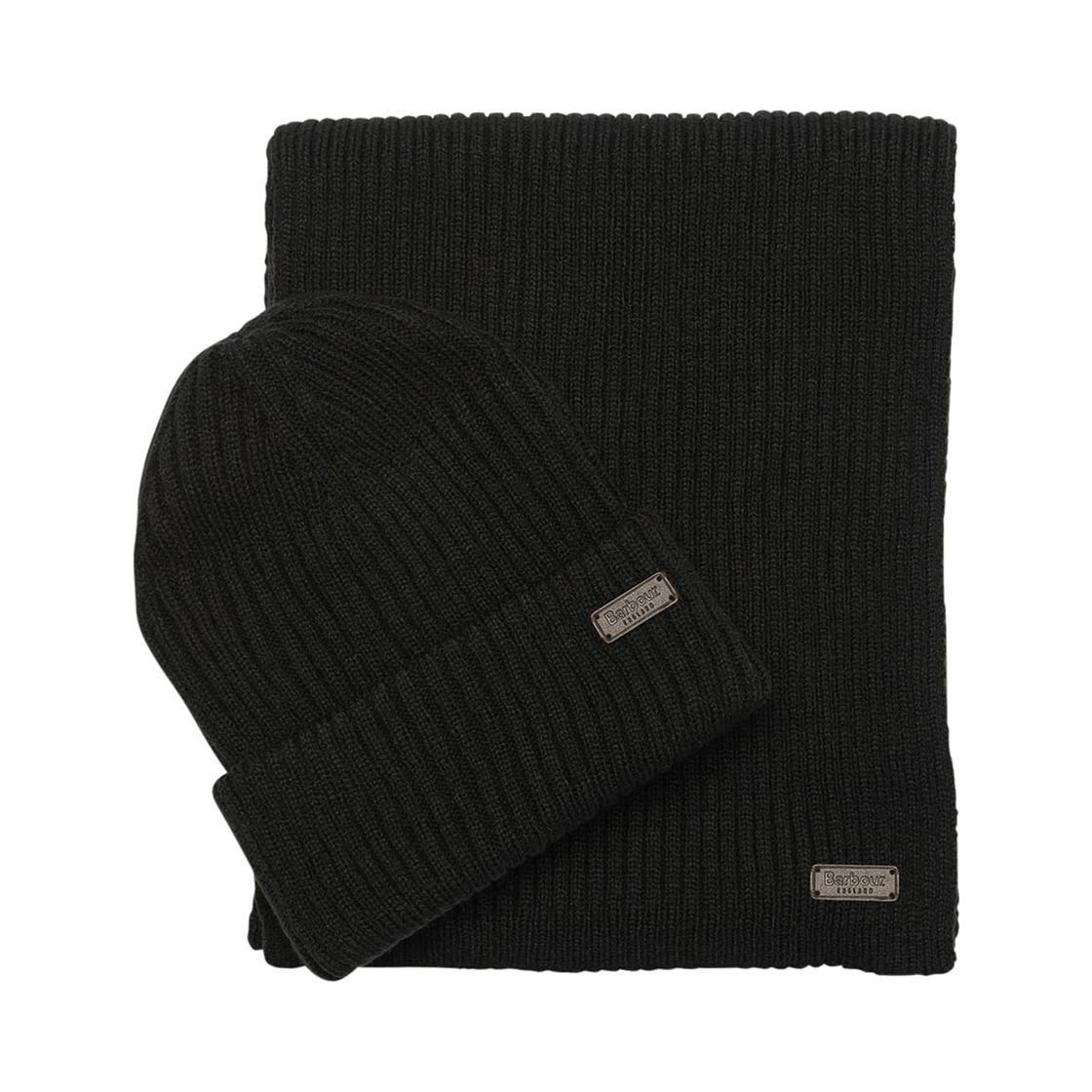 Barbour Men's Crimdon Beanie & Scarf Gift Set - Black