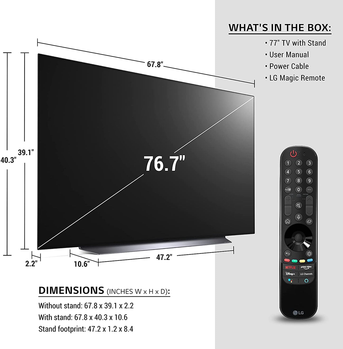LG C1 77-in 4K UHD OLED 120Hz Smart TV OLED77C1PUB (2021)