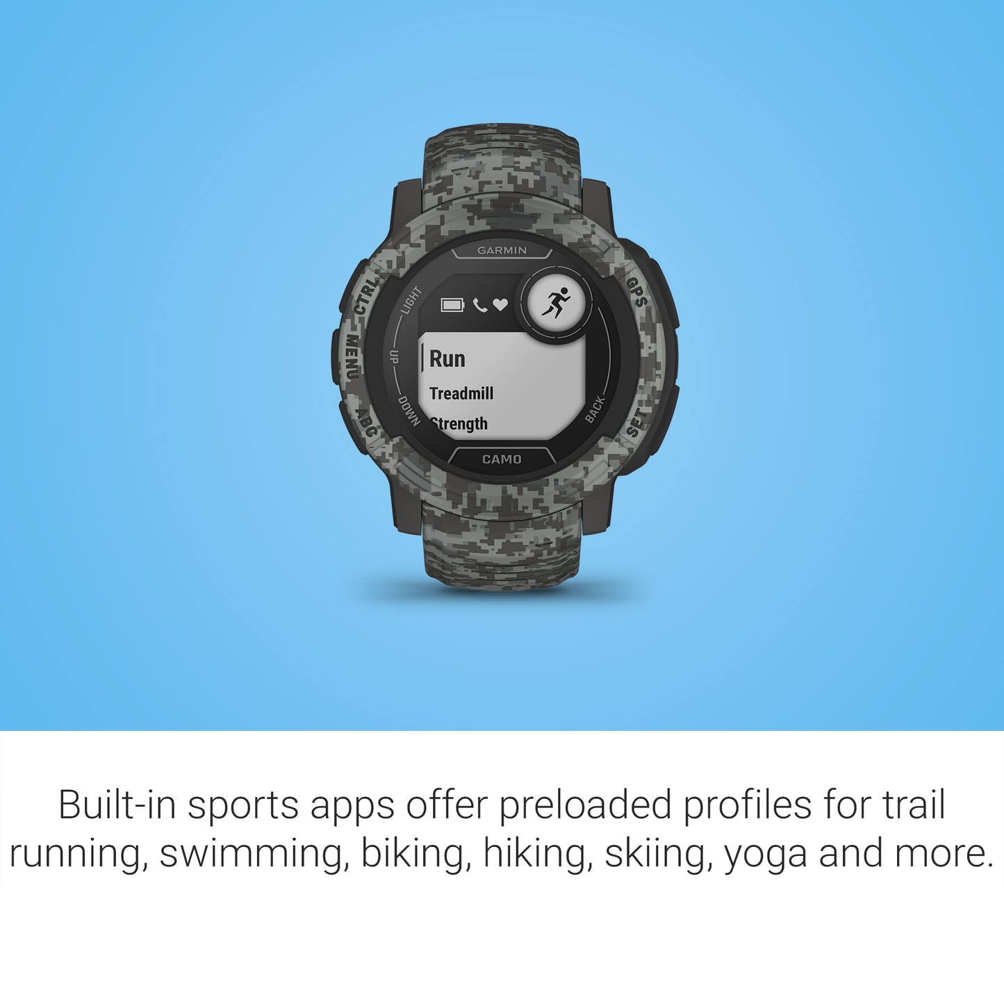 Garmin Instinct 2, Camo-Edition, GPS Outdoor Watch, Multi-GNSS Support, Tracback Routing, Graphite Camo