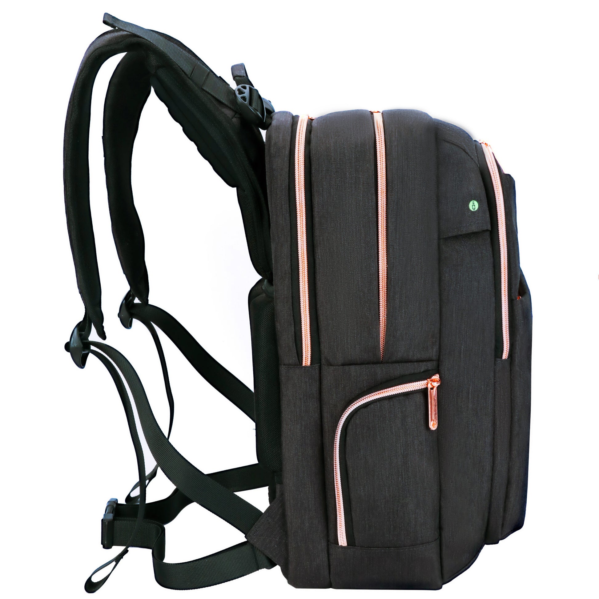 black and rose gold laptop backpack Swissdigital Katy Rose Black Computer Backpack with Built In Massager
