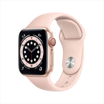 (Open Box) Apple Watch Series 6 GPS + Cellular 40mm Gold Aluminum w Pink Sand Sport Band
