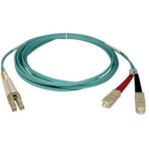 Tripp Lite 1M 10Gb Duplex Multimode 50/125 OM3 LSZH Fiber Optic Patch Cable LC/SC Aqua 3' 3ft 1 Meter
