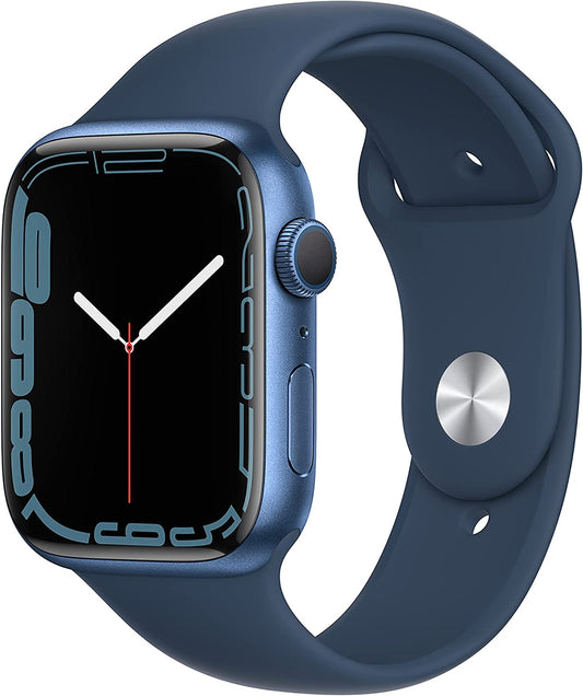 Apple Watch Series 7 GPS, 45mm Blue Aluminum Case with Abyss Blue Sport Band