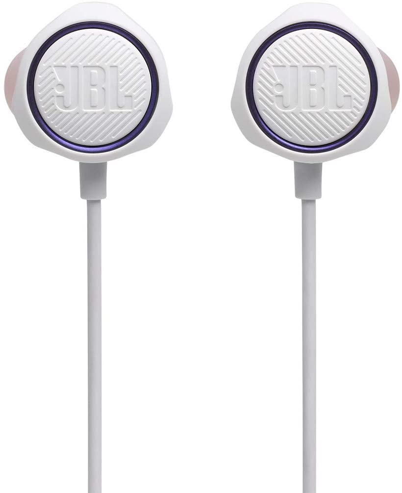 JBL Quantum 50 Wired In-Ear Gaming Earphones with In-Line Controls, White