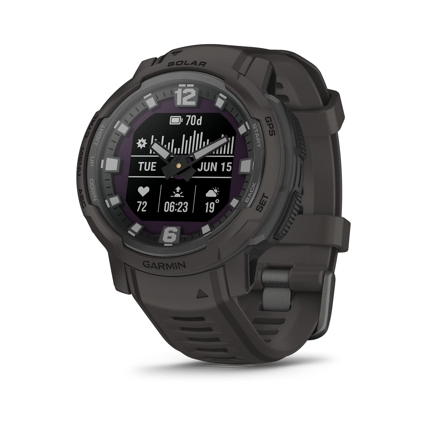 Garmin Instinct Crossover Solar, Rugged Hybrid Smartwatch with Solar Charging, Graphite, Adjustable