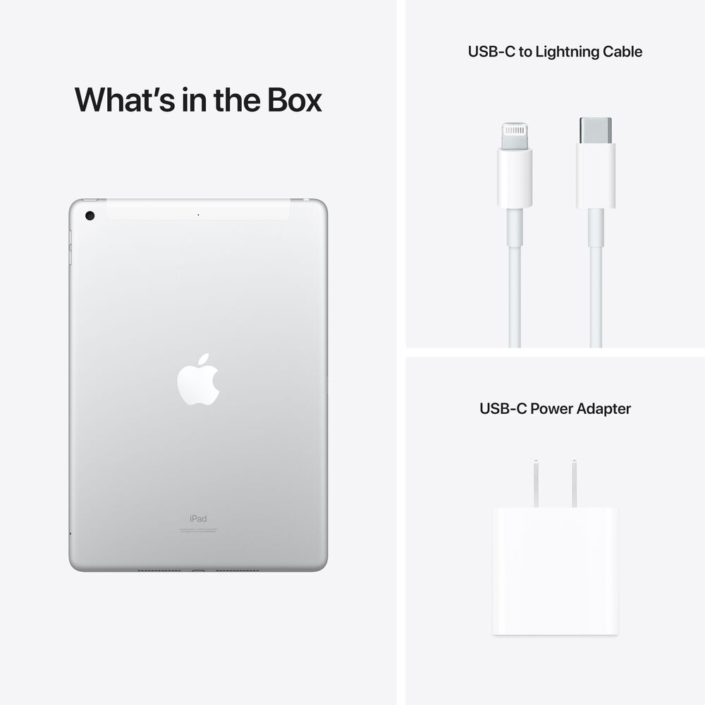 (Open Box) Apple 10.2-inch iPad Wi-Fi + Cellular 256GB - Silver (9th Gen)