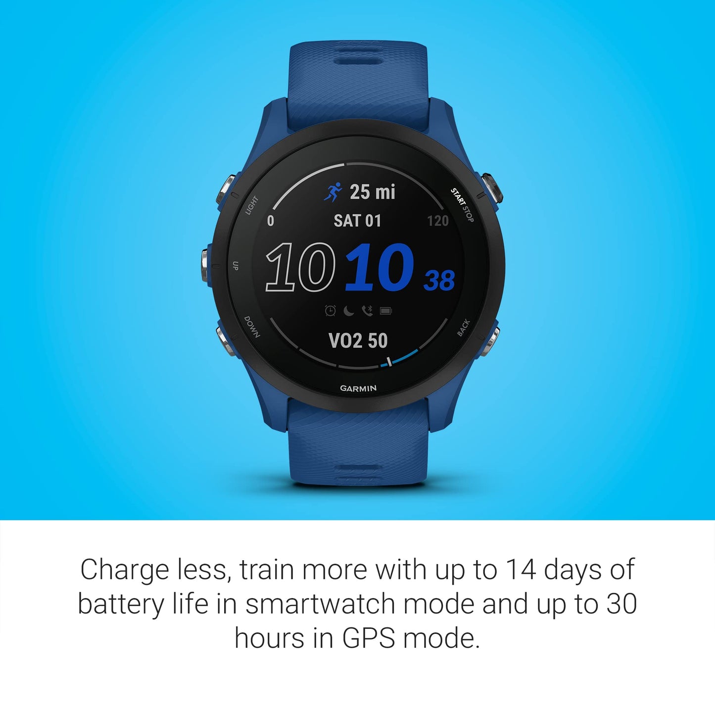 Garmin Forerunner® 255, GPS Running Smartwatch, Tidal Blue