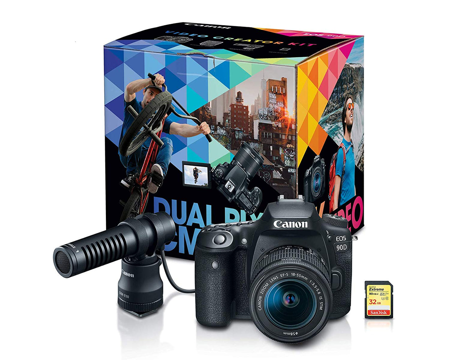 Canon EOS 90D DSLR Camera with Video Creator Kit