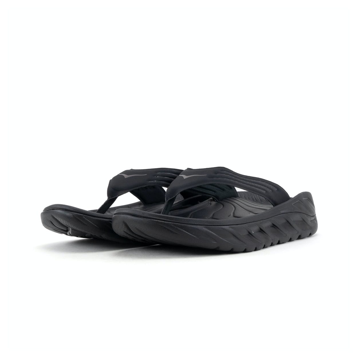 Hoka Ora Recovery Men's Flip Sandal -- Black / Dark Gull Gray - Size 10