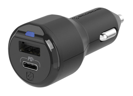 SCOSCHE CPDA2C8-SP PowerVolt™ 30W Certified USB Type-C + Type-A Fast Car Charger