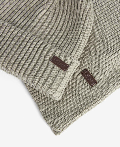 Barbour Men's Crimdon Beanie & Scarf Gift Set - Grey